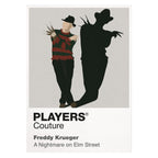 Freddy Krueger Freddy's fedora, striped jumper and bladed glove cutting across the boundary between dream and waking life Icon Frame artwork on white