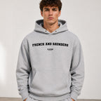 french-and-saunders name-print hoodie - grey