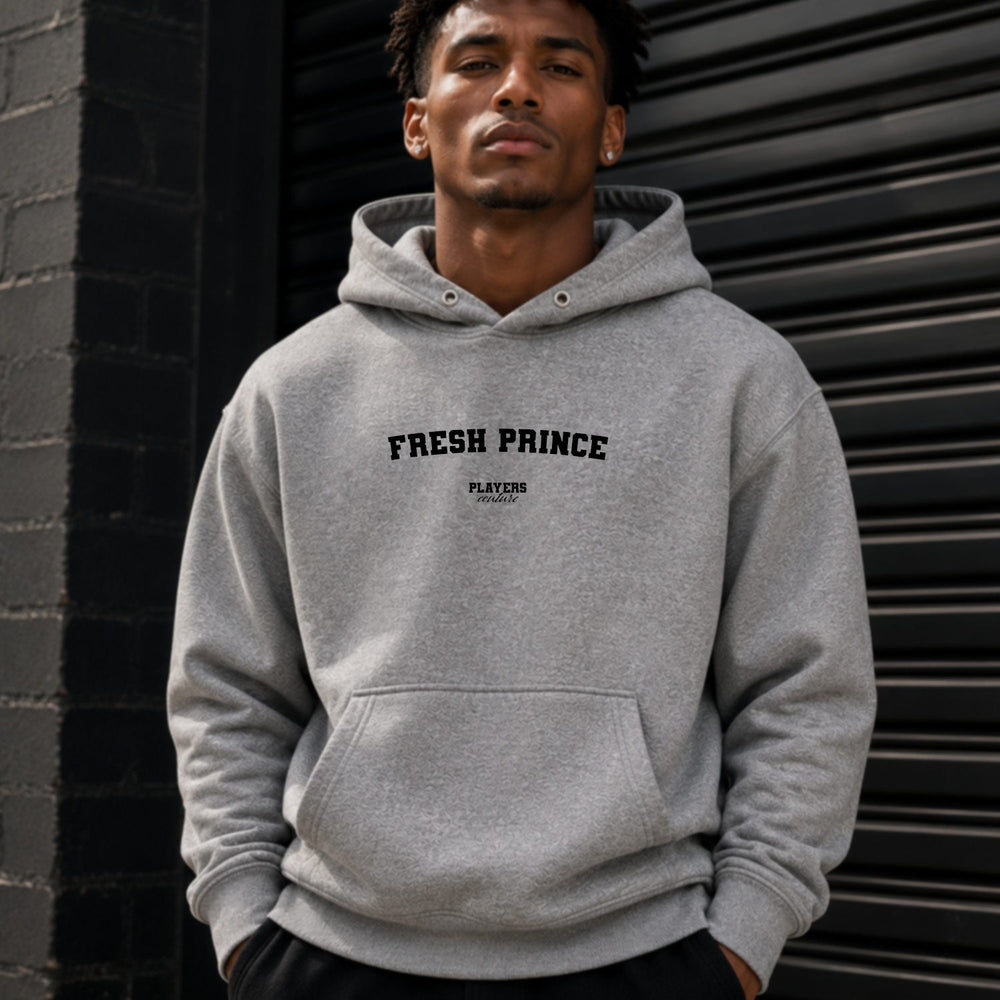 fresh-prince name-print hoodie - grey