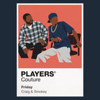 Friday Craig and Smokey sitting on the South Central porch watching an eventful Friday unfold Icon Frame artwork in navy