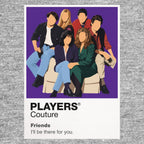 Friends Rachel, Ross, Monica, Chandler, Joey and Phoebe gathered around the Central Perk sofa Icon Frame artwork in grey