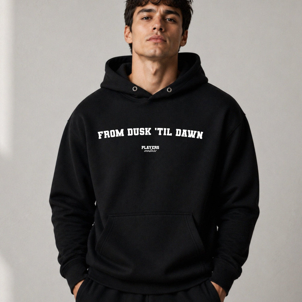 from-dusk-til-dawn name-print hoodie - black