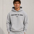 from-dusk-til-dawn name-print hoodie - grey