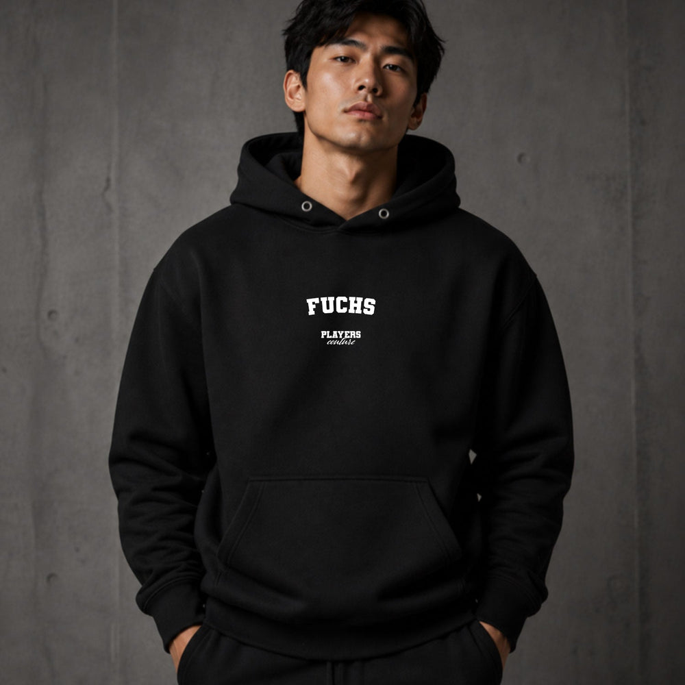 fuchs name-print hoodie - black