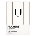 Fulham Classic Football Shirt Colours Frame Men's T-Shirt – white close-up detail shot of the Fulham Players Couture logo