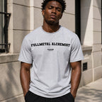 Fullmetal Alchemist Men's T-Shirt — lifestyle photo, Grey t-shirt