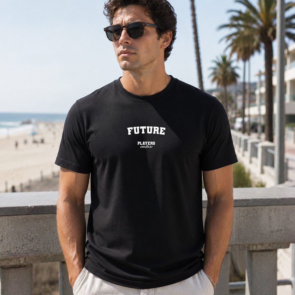 Future Men's T-Shirt — lifestyle photo, Black t-shirt