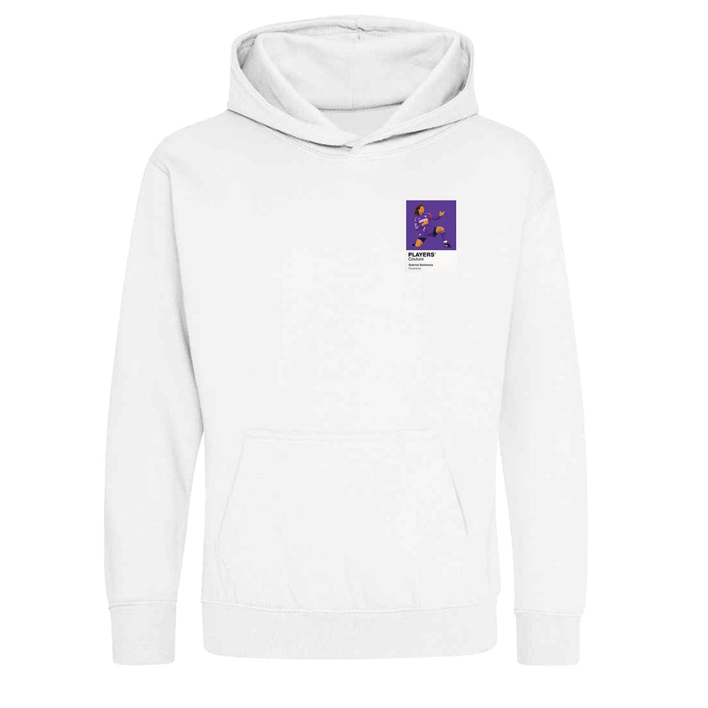 Gabriel Batistuta Fiorentina Frame Kids Hoodie by Players Couture in White