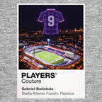 Gabriel Batistuta Fiorentina number 9 Icons in Lights Frame artwork in grey