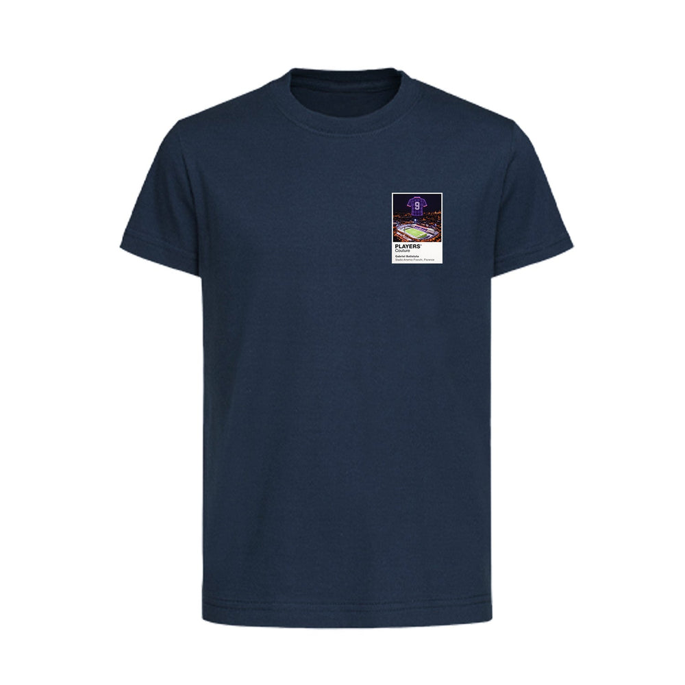 Gabriel Batistuta Fiorentina Icons in Lights Frame Kids T-Shirt in Navy