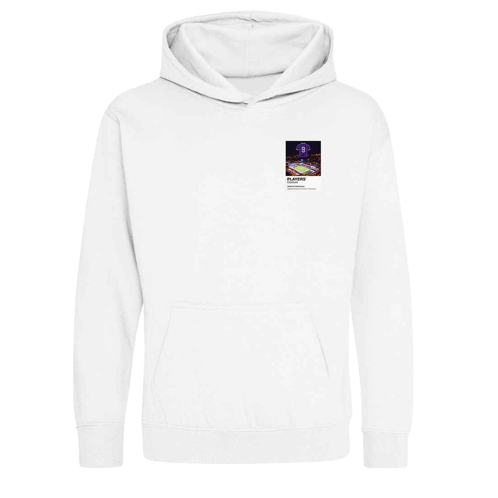 Gabriel Batistuta Fiorentina Icons in Lights Frame Kids Hoodie in White