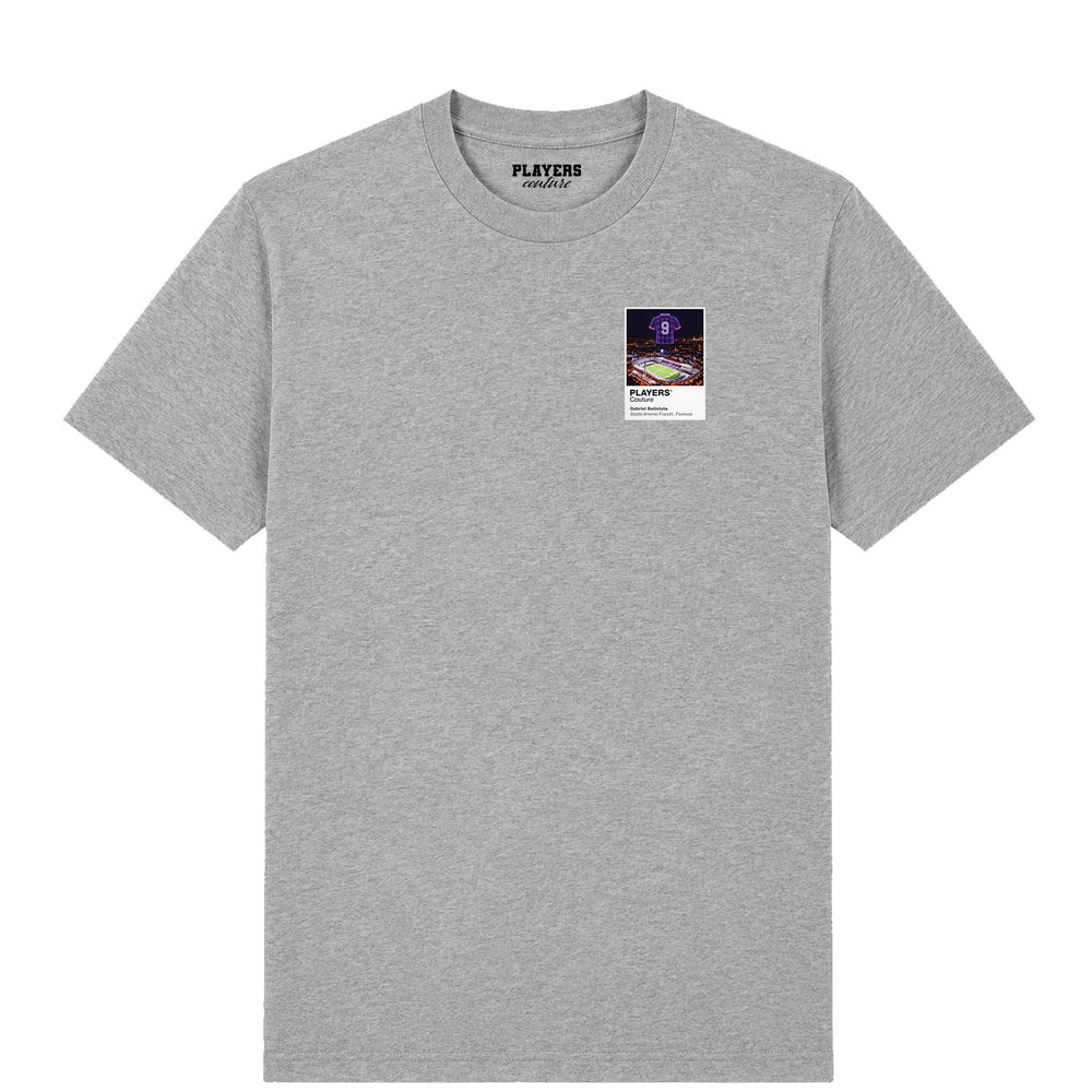 Gabriel Batistuta Fiorentina Icons in Lights Frame Men's T-Shirt in Gray