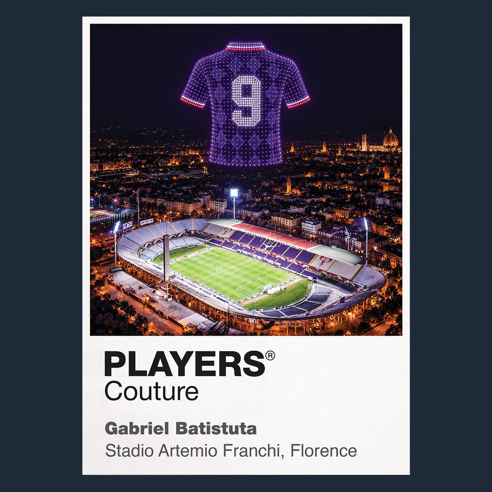 Gabriel Batistuta Fiorentina number 9 Icons in Lights Frame artwork