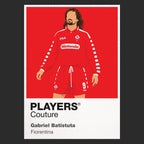 Gabriel Batistuta Fiorentina red Nintendo Icon Frame artwork in black
