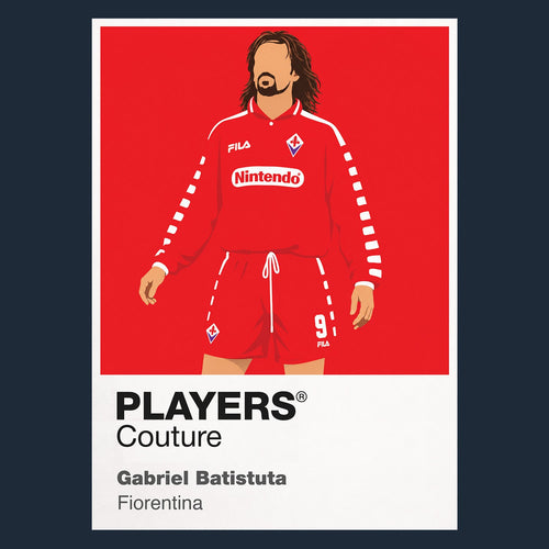Gabriel Batistuta Fiorentina red Nintendo Icon Frame artwork in navy