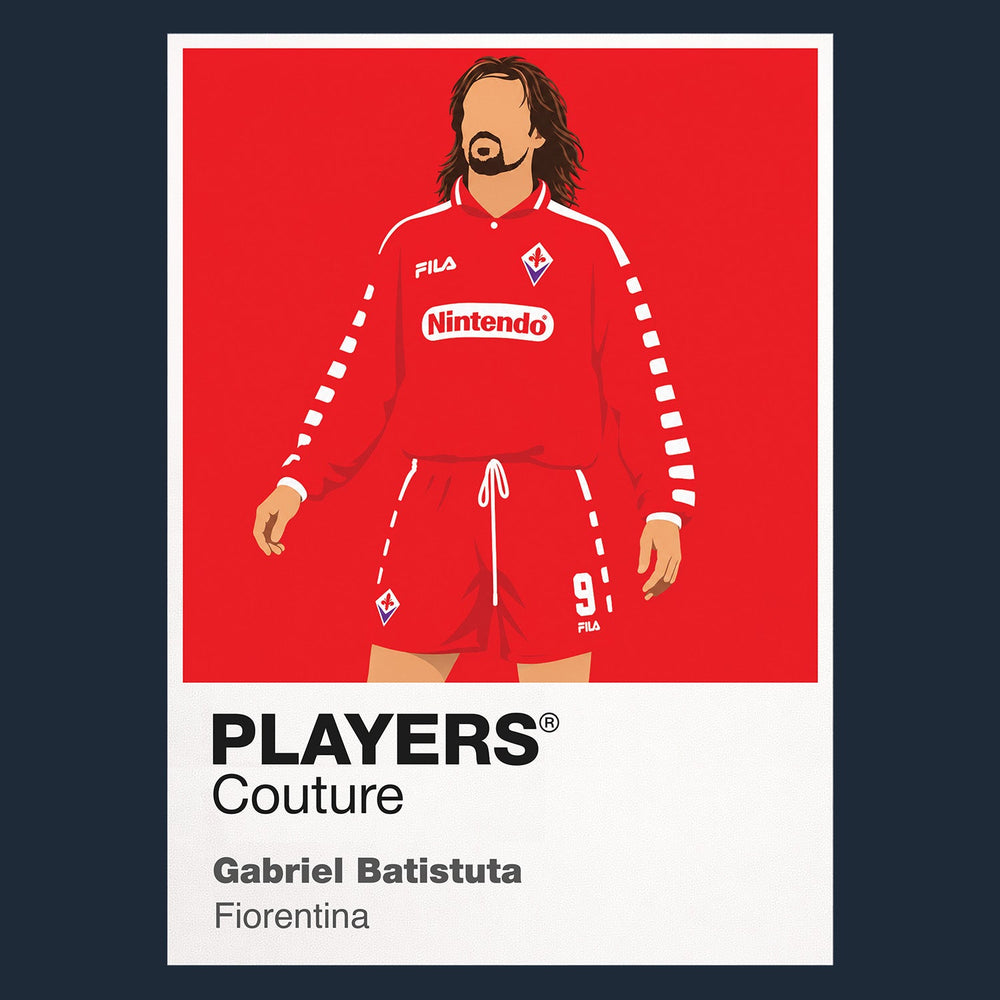 Gabriel Batistuta Fiorentina red Nintendo Icon Frame artwork in navy