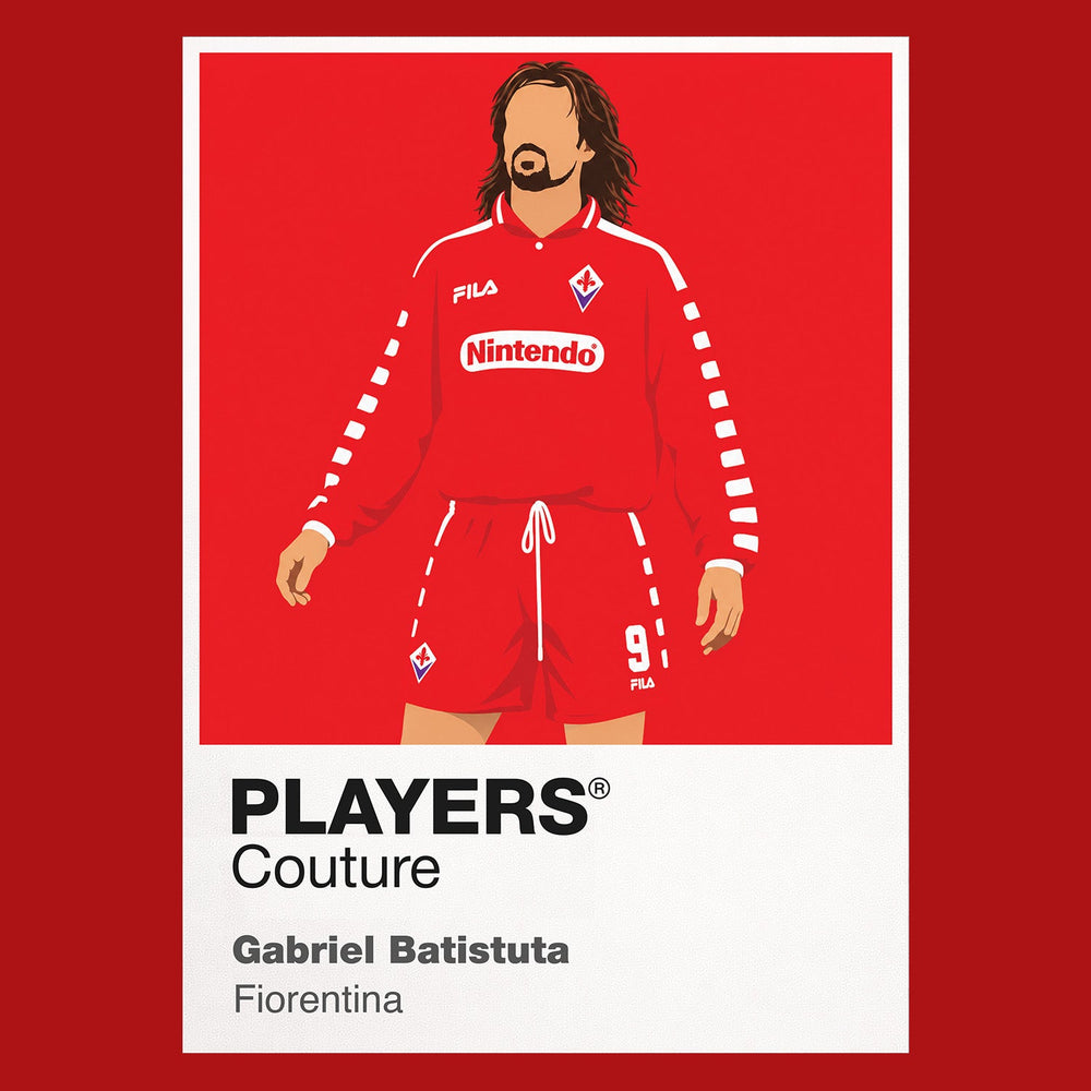Gabriel Batistuta Fiorentina red Nintendo Icon Frame artwork in red