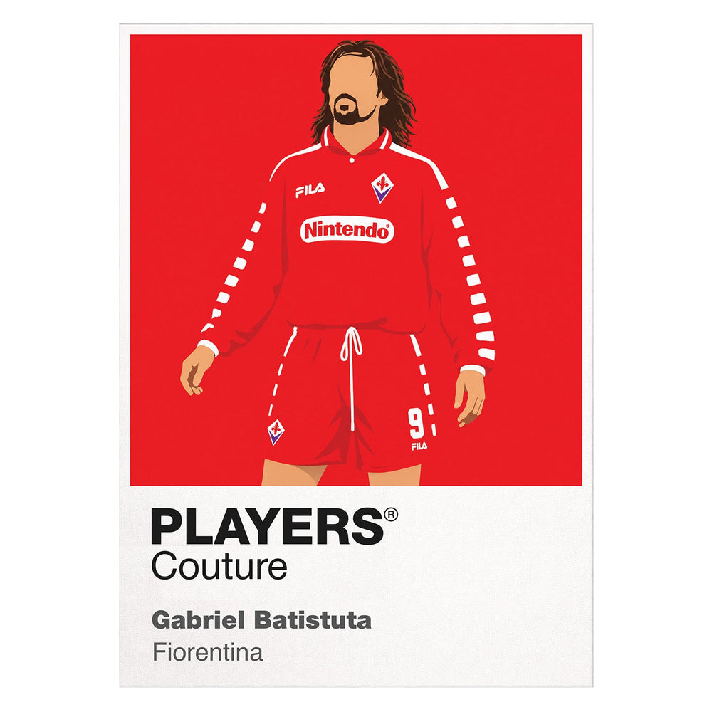 Gabriel Batistuta Fiorentina red Nintendo Icon Frame artwork on white