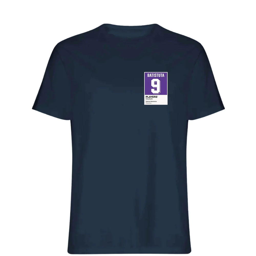 Gabriel Batistuta 9 Football t-shirt – navy men's t-shirt featuring the Gabriel Batistuta 9 Football Players Couture logo
