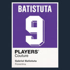 Gabriel Batistuta 9 Football Shirt Frame Men's Hoodie – navy close-up detail shot of the Gabriel Batistuta 9 Football