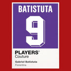 Gabriel Batistuta 9 Football Shirt Frame Men's Hoodie – red close-up detail shot of the Gabriel Batistuta 9 Football Players