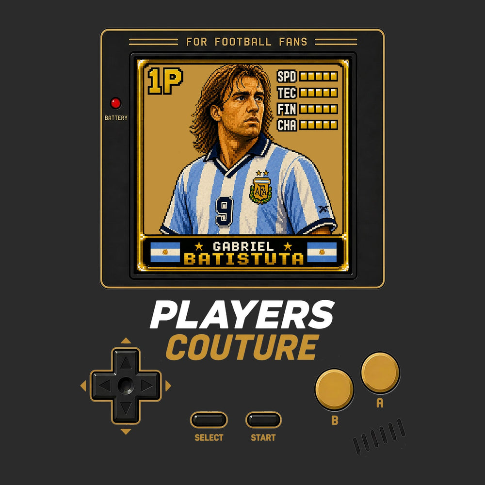 Gabriel Batistuta 1P 8-Bit hoodie retro gaming design by Players Couture