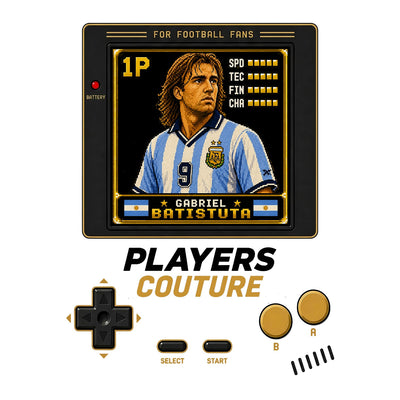 Gabriel Batistuta 1P 8-Bit t-shirt retro gaming design by Players Couture