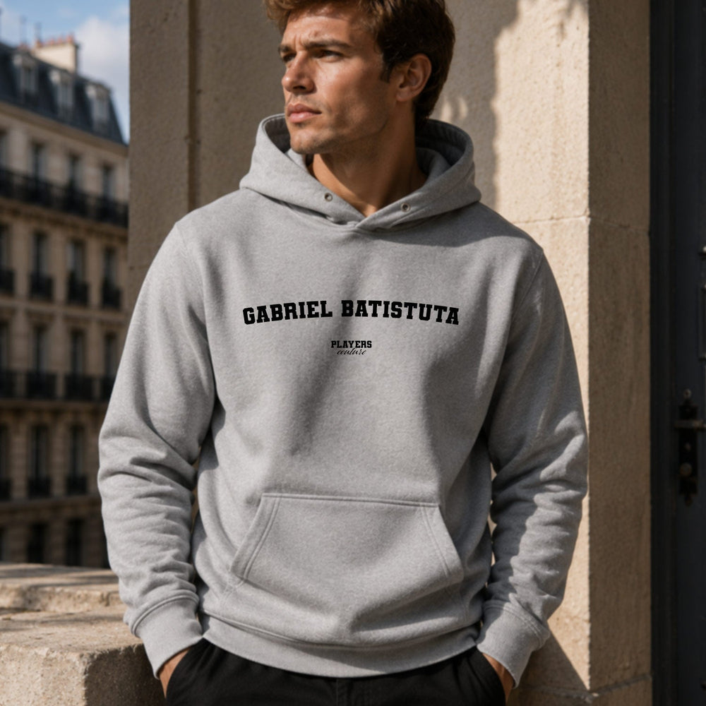 gabriel-batistuta name-print hoodie - grey