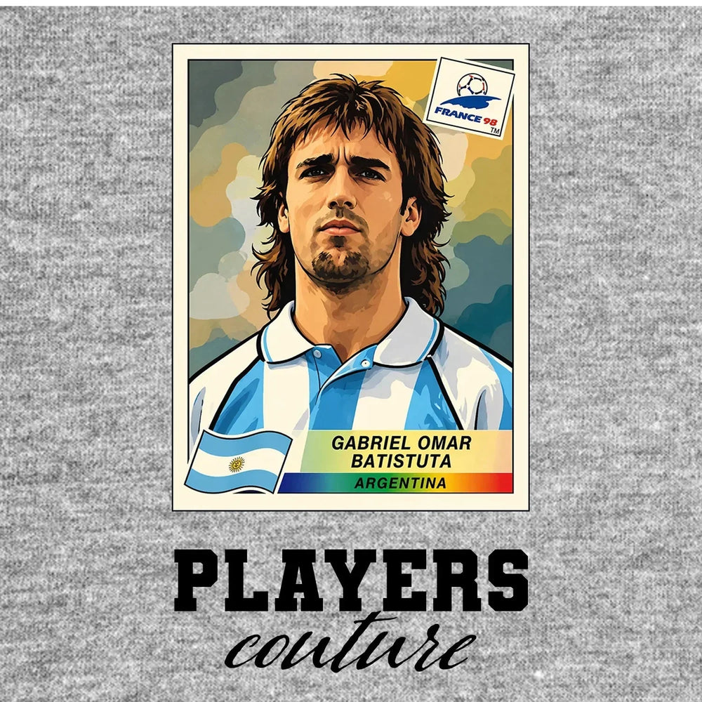 Gabriel Batistuta World Cup Sticker Kids T-Shirt – gabriel batistuta grey Players Couture design