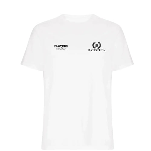 Gabriel Batistuta t-shirt – white men's t-shirt featuring the Gabriel Batistuta Players Couture logo