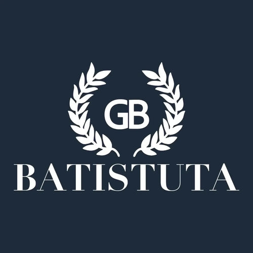 Gabriel Batistuta Logo Men's T-Shirt – navy close-up detail shot of the Gabriel Batistuta Players Couture logo design