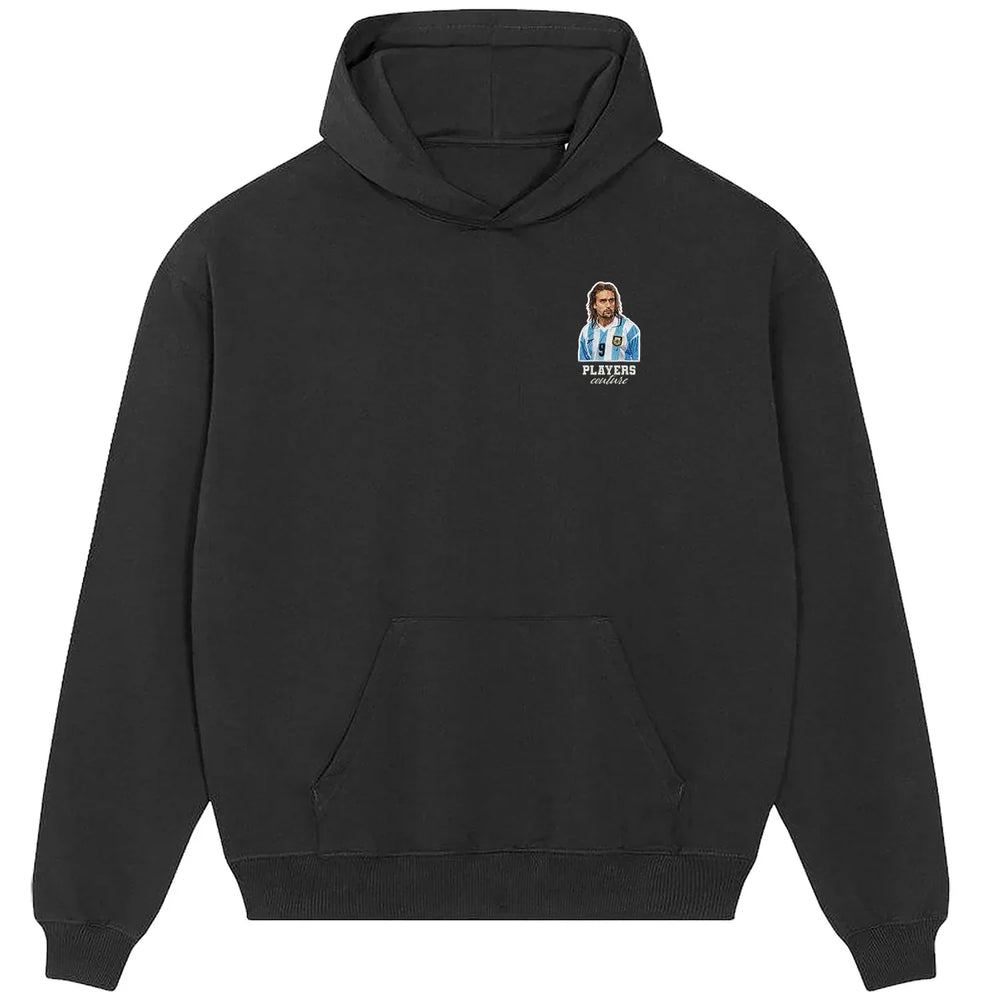 Gabriel Batistuta hoodie – black men's hoodie featuring the Gabriel Batistuta Players Couture logo