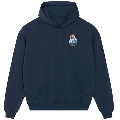 Gabriel Batistuta hoodie – navy men's hoodie featuring the Gabriel Batistuta Players Couture logo