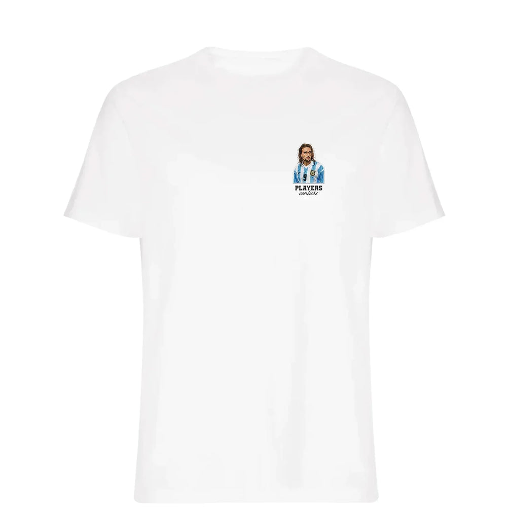 Gabriel Batistuta t-shirt – white men's t-shirt featuring the Gabriel Batistuta Players Couture logo