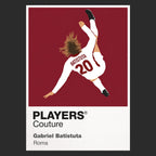 Gabriel Batistuta Roma away Icon Frame artwork in black