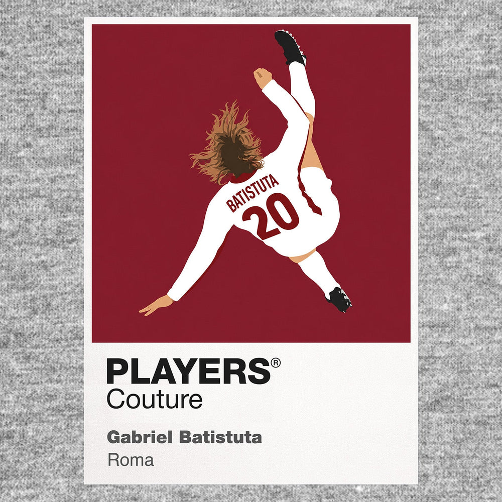 Gabriel Batistuta Roma away Icon Frame artwork in grey