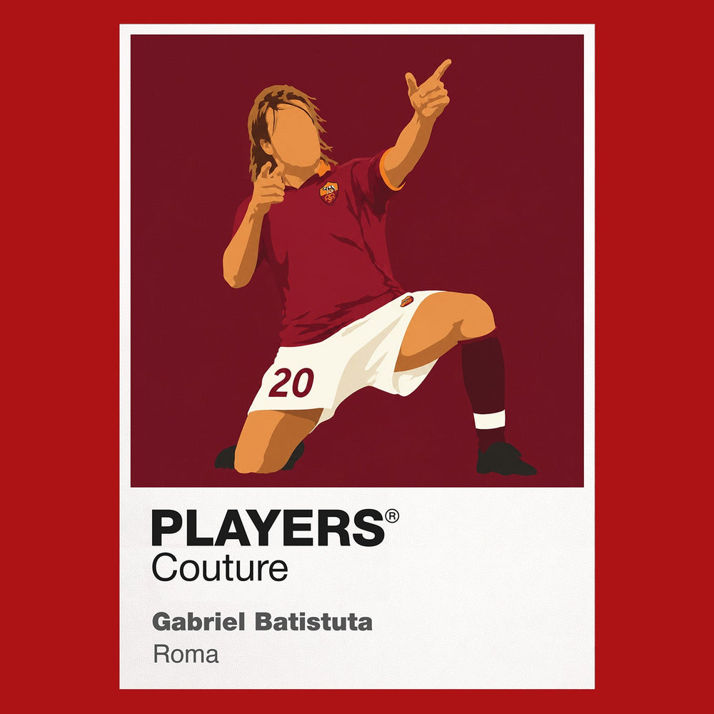 Gabriel Batistuta Roma Icon Frame Men's Hoodie — Red Artwork