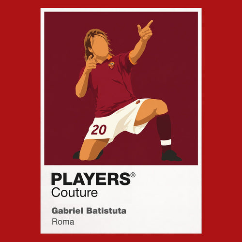 Gabriel Batistuta Roma Icon Frame Men's Hoodie — Red Artwork