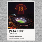Gabriel Batistuta Roma number 18 Icons in Lights Frame artwork in grey
