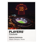 Gabriel Batistuta Roma number 18 Icons in Lights Frame artwork in white