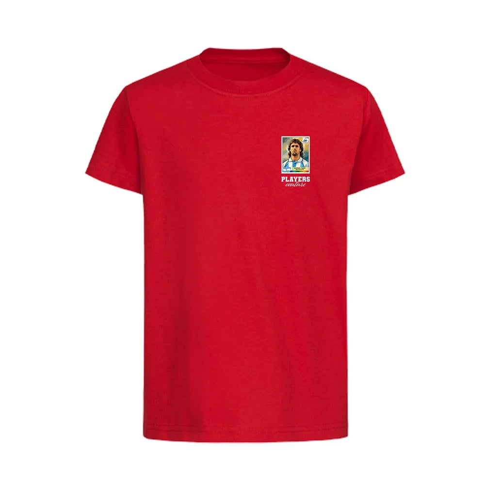 Gabriel Batistuta World Cup Sticker Kids T-Shirt – gabriel batistuta sticker kids red tshirt Players Couture design