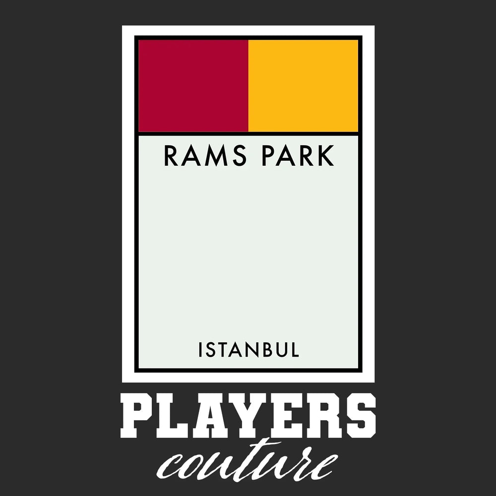 Galatasaray Monopoly Card t-shirt – black men's t-shirt with white Galatasaray Monopoly Card letters and Players Couture
