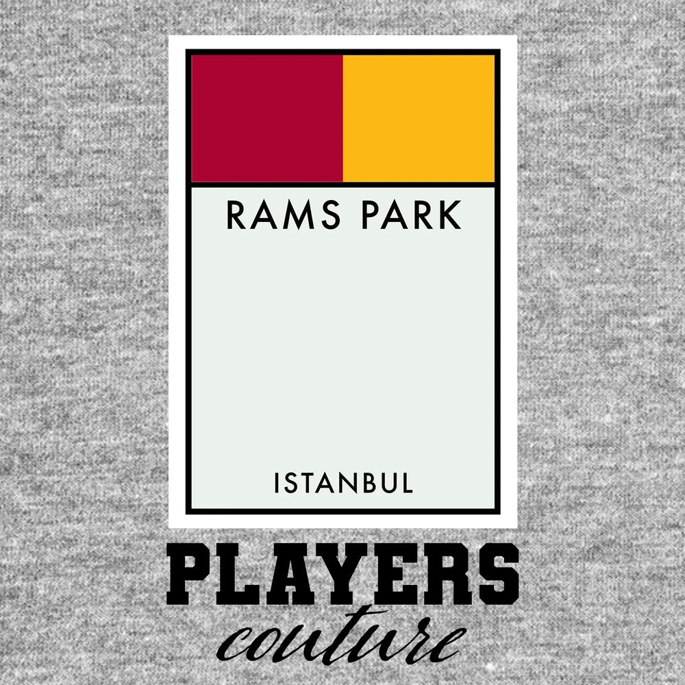 Galatasaray Monopoly Card t-shirt – grey men's t-shirt with black Galatasaray Monopoly Card letters and Players Couture logo