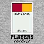Galatasaray Monopoly Card t-shirt – grey men's t-shirt with black Galatasaray Monopoly Card letters and Players Couture logo