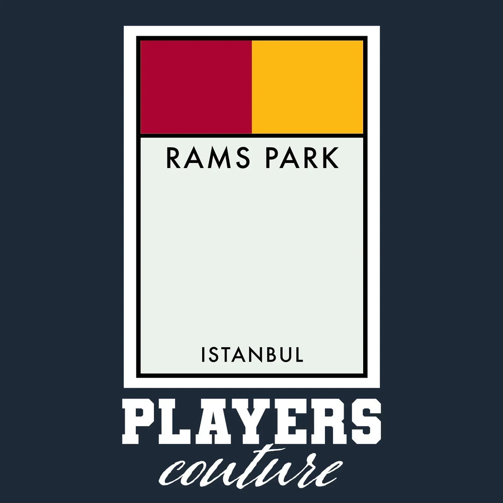 Galatasaray Monopoly Card t-shirt – navy men's t-shirt with white Galatasaray Monopoly Card letters and Players Couture logo