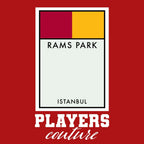 Galatasaray Monopoly Card t-shirt – red men's t-shirt with white Galatasaray Monopoly Card letters and Players Couture logo