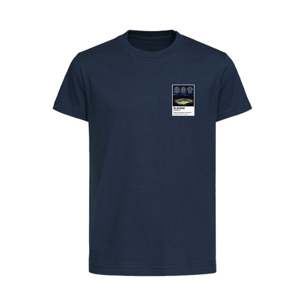 Gallacher, Milburn and Shearer Newcastle United Icons in Lights Frame Kids T-Shirt in Navy