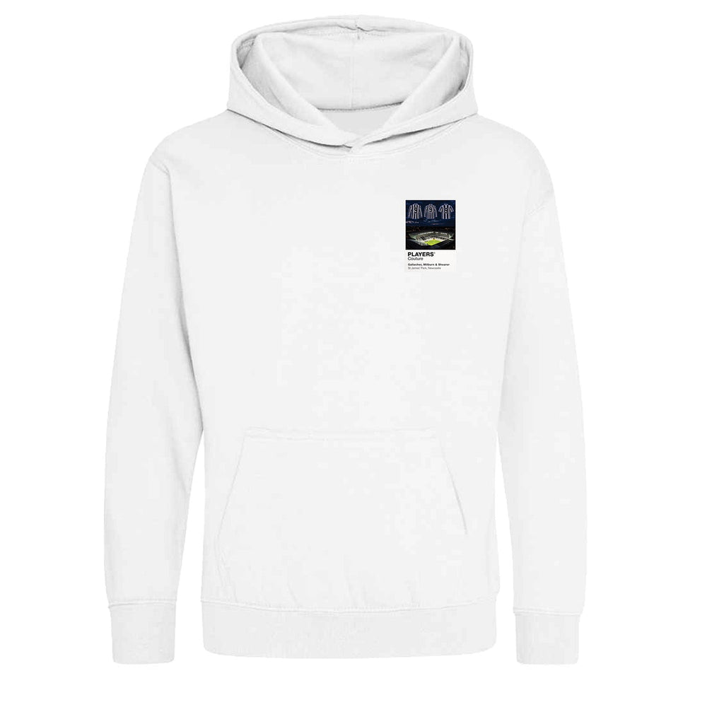 Gallacher, Milburn and Shearer Newcastle United Icons in Lights Frame Kids Hoodie in White