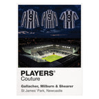 Gallacher Milburn and Shearer Newcastle United number 9 Icons in Lights Frame artwork in white