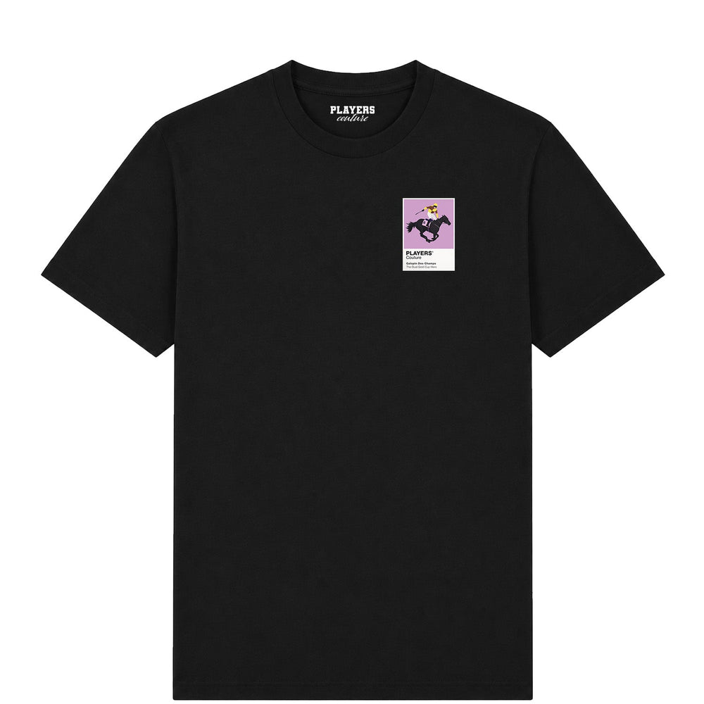 Galopin Des Champs horse racing T-shirt – mens black tshirt view